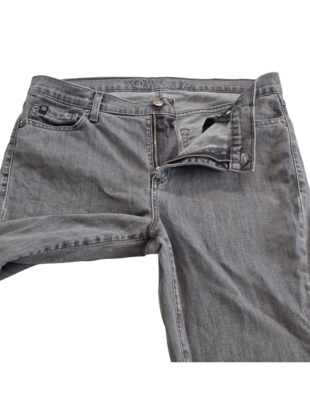 Yoga Jeans Women 32 Gray Skinny Raw Hem Stretch Canada Made Athleisure Casual - Picture 12 of 16